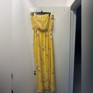 Yellow sun dress with flowers